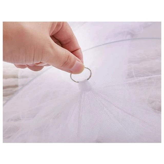 Alt view image 4 of 6 - Bed Canopy Mosquito Net, Bed Canopy for Girls Room Decor - Insect Protection Hanging Canopy for Adults, Babies, Outdoor Camping, Pink/No Opening