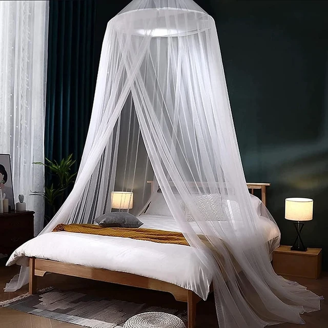 Main image of Mosquito Net Bed Canopy for Girls,King Canopy Bed Curtains Full Queen Size from Ceiling,Dome Mosquito Netting Bed Tent Twin Girls Princess Canopy Bed White Decor for Baby Crib,Kid Bed and Adult Beds