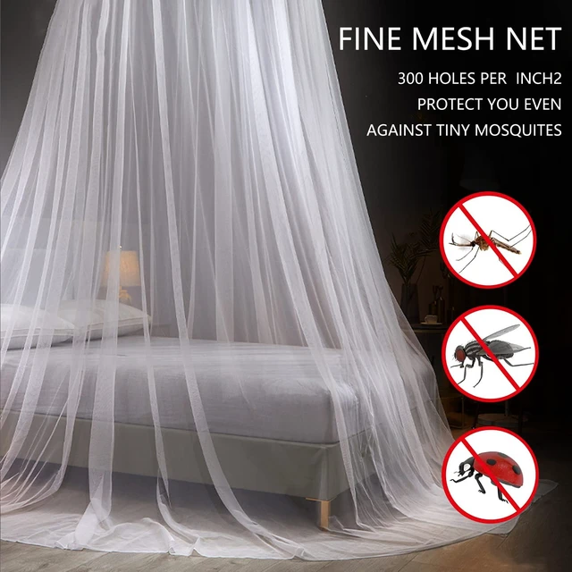 Alt view image 3 of 7 - Mosquito Net Bed Canopy for Girls,King Canopy Bed Curtains Full Queen Size from Ceiling,Dome Mosquito Netting Bed Tent Twin Girls Princess Canopy Bed White Decor for Baby Crib,Kid Bed and Adult Beds
