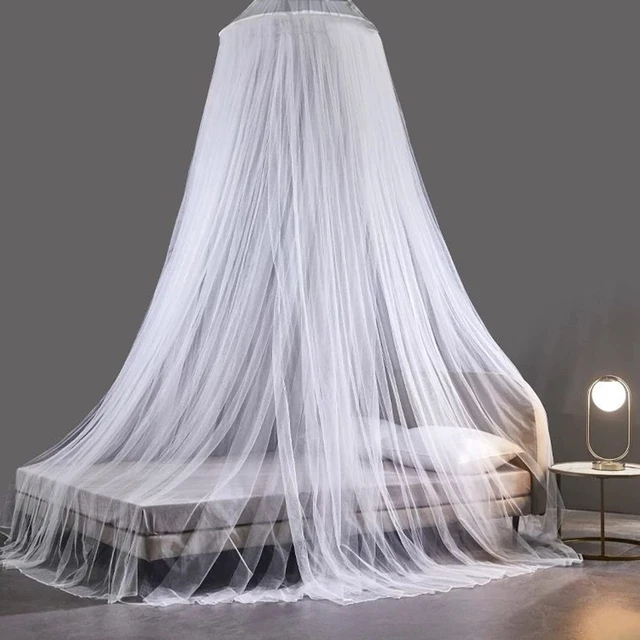 Alt view image 7 of 7 - Mosquito Net Bed Canopy for Girls,King Canopy Bed Curtains Full Queen Size from Ceiling,Dome Mosquito Netting Bed Tent Twin Girls Princess Canopy Bed White Decor for Baby Crib,Kid Bed and Adult Beds