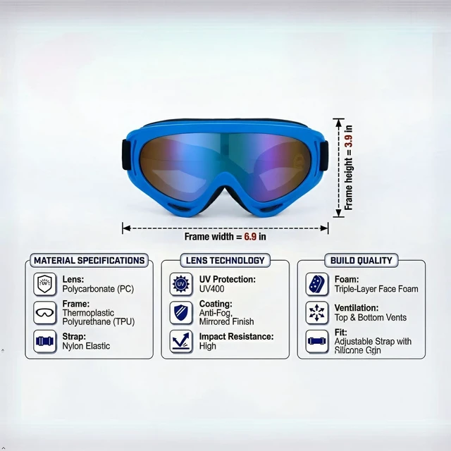 Alt view image 2 of 7 - Dizywiee 2pcs Ski Snowboard Snowmobile Goggles - UV400 Anti-Fog OTG Eyewear Helmet Compatible All-in-one Winter Snow Goggles with Breathable Foam Padding and Adjustable Strap for Kids & Adults