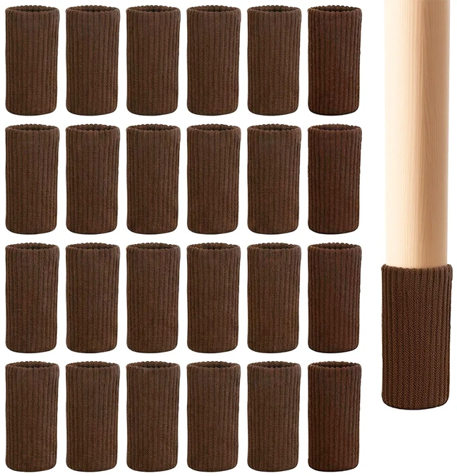 Main image of Chair Leg Floor Protectors Socks - 24Pcs Brown Polyester Furniture Covers
Anti-slip felt base prevents scratches & noise. Stretches for round/square legs. Washable. Home/ office use
