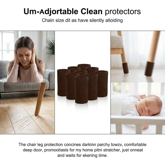 Alt view image 3 of 7 - Chair Leg Floor Protectors Socks - 24Pcs Brown Polyester Furniture Covers
Anti-slip felt base prevents scratches & noise. Stretches for round/square legs. Washable. Home/ office use