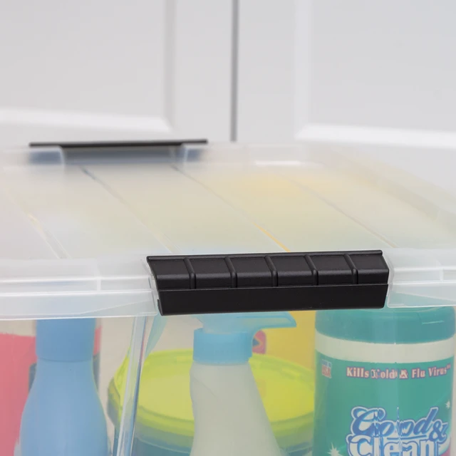Alt view image 4 of 5 - IRIS 32Qt Plastic Storage Bin with Lid, Stackable Tote