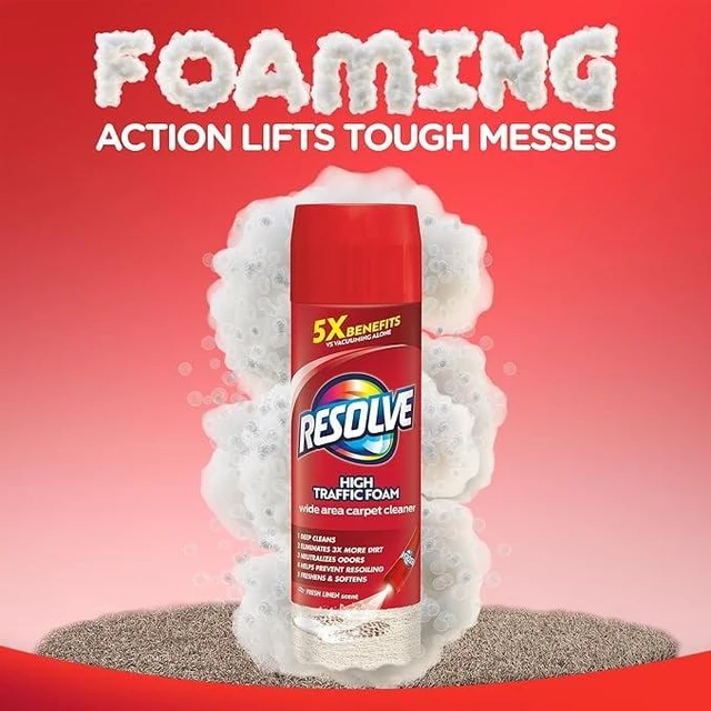 Alt view image 2 of 6 - Resolve High Traffic Carpet Stain Cleaner & Odor Remover Foam, 22 oz