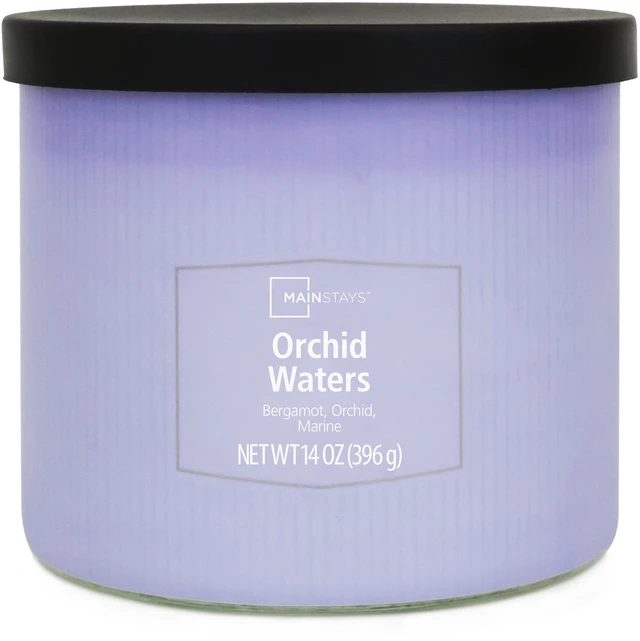 Alt view image 2 of 6 - Mainstays 3-Wick Textured Wrapped Orchid Waters Candle, 14oz