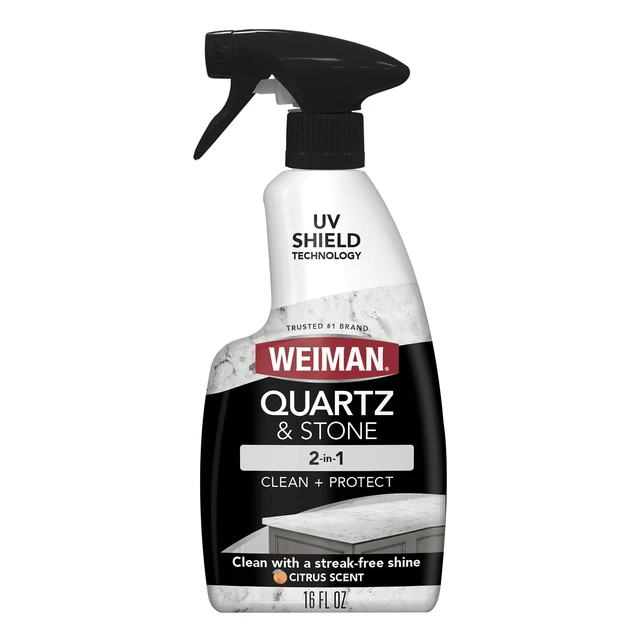 Alt view image 2 of 6 - Weiman 2-in-1 Quartz & Stone Countertop Cleaning Spray, Citrus Scent, UV Protection, 16 fl oz
