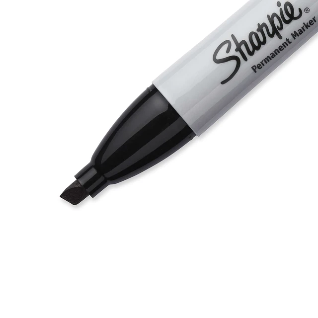 Alt view image 3 of 6 - Sharpie Permanent Markers, Chisel Tip, Black, 4 Count