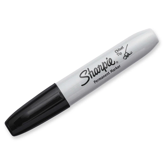Alt view image 4 of 6 - Sharpie Permanent Markers, Chisel Tip, Black, 4 Count
