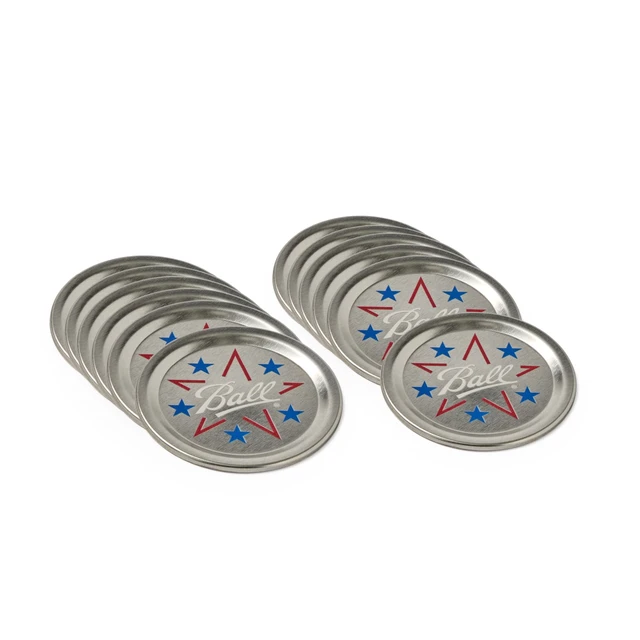 Alt view image 4 of 5 - Ball Limited Edition Americana Regular Mouth Mason Jar Lids, 12 Pack