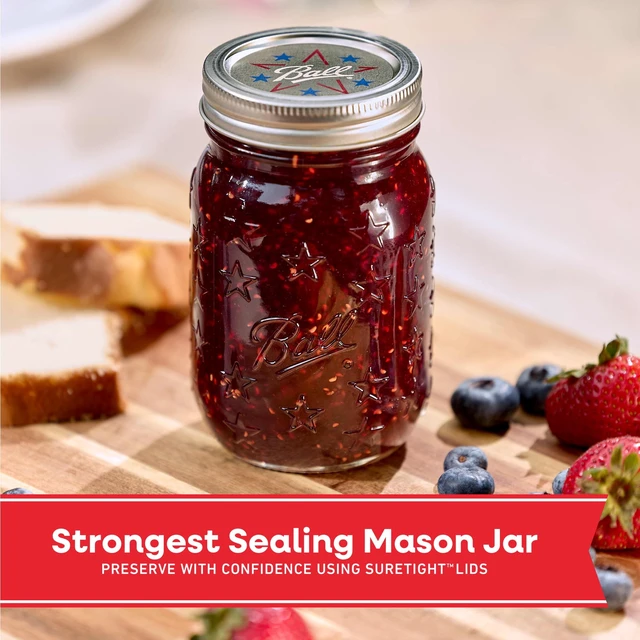 Alt view image 3 of 5 - Ball Limited Edition Americana Regular Mouth Mason Jar Lids, 12 Pack