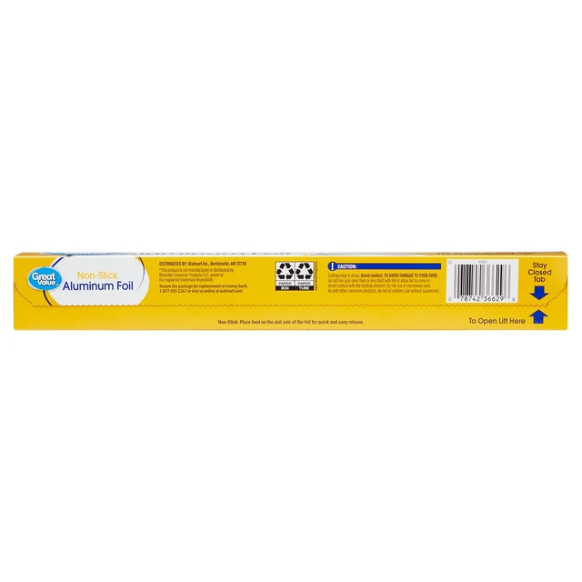Alt view image 3 of 6 - 50 Sq Ft Great Value Non-Stick Aluminum Foil
