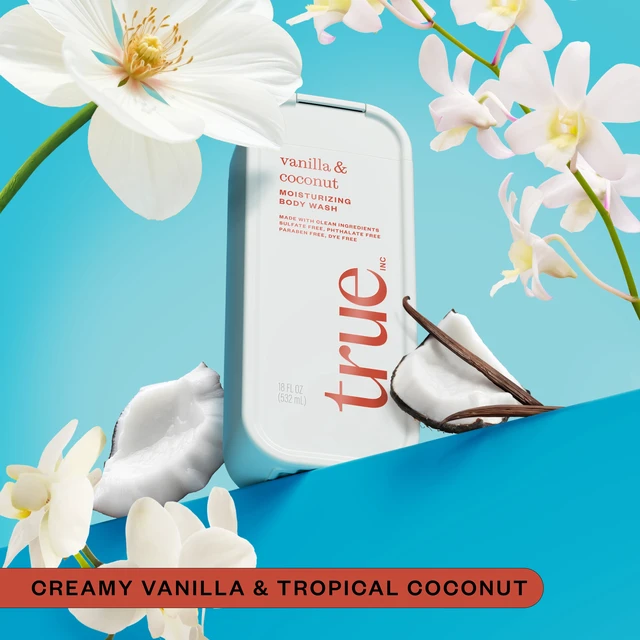Alt view image 4 of 5 - True Vanilla & Coconut Body Wash, Sulfate-Free, Moisturizing Hydrating, 18 Fl Oz
