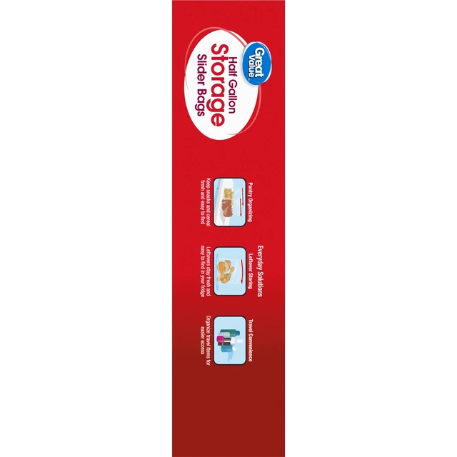 Alt view image 5 of 5 - Great Value Half Gallon Slider Storage Bags, 40 Count