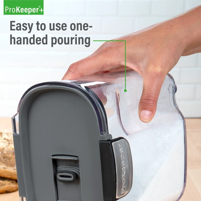 Alt view image 5 of 5 - ProKeeper+ Airtight Sugar Storage Container with Flip-to-Pour Spout and Stainless-Steel Latch