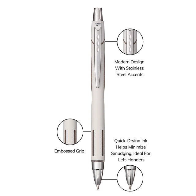 Alt view image 6 of 6 - Uniball Jetstream Retractable Ballpoint Pens, Fine Point, 0.7mm, Black Ink, 4 Count