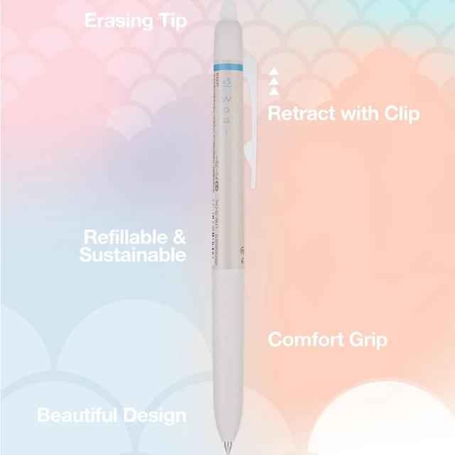 Alt view image 3 of 5 - Pilot FriXion Waai Extra Fine Point 0.5mm Erasable Gel Ink Pens, Assorted Color Inks, 5 Count