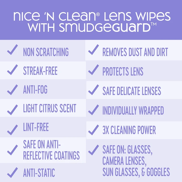 Alt view image 4 of 6 - Nice 'N Clean Smudgeguard Pre-Moistened Lens Wipes, 100 Count