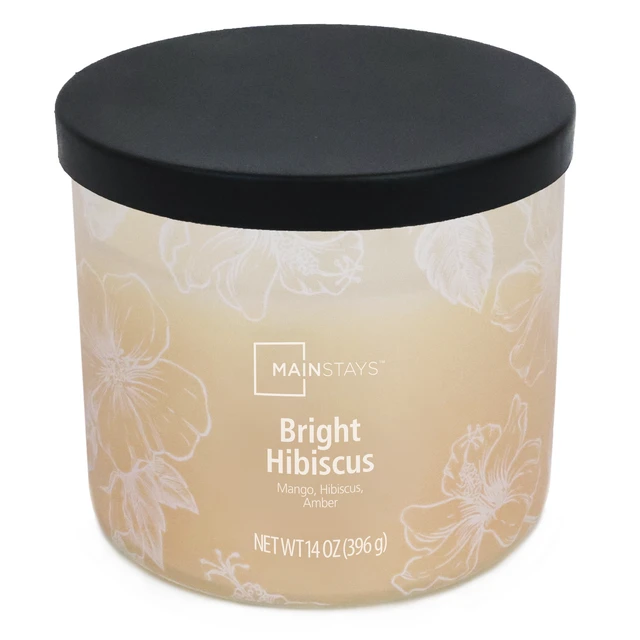 Alt view image 2 of 6 - Mainstays 3-Wick Ombre Wrap Candle, Bright Hibiscus, 14 oz