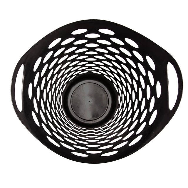 Alt view image 6 of 6 - Mainstays Flexible Round Laundry Hamper with Carry Handles, 2.2Bushels, Black Plastic