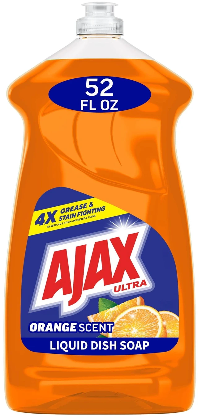 Main image of Ajax Ultra Liquid Dish Soap, Triple Action, Mess-Free, Easy-Flip Cap, Orange Scent, 52fl oz