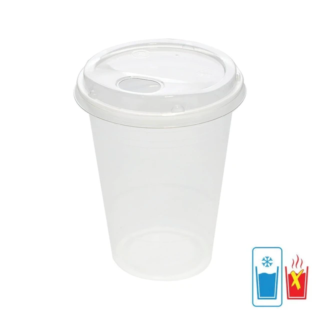 Alt view image 6 of 7 - Great Value Disposable Plastic Cups and Lids 16oz 25Count Clear (Cup and Lid Combo)