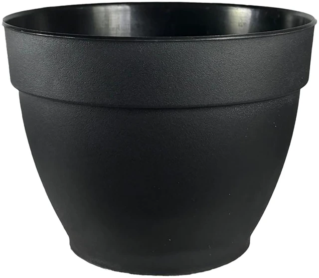 Main image of Jacinto 10-Inch Black Recycled Plastic Planter with Drain Hole