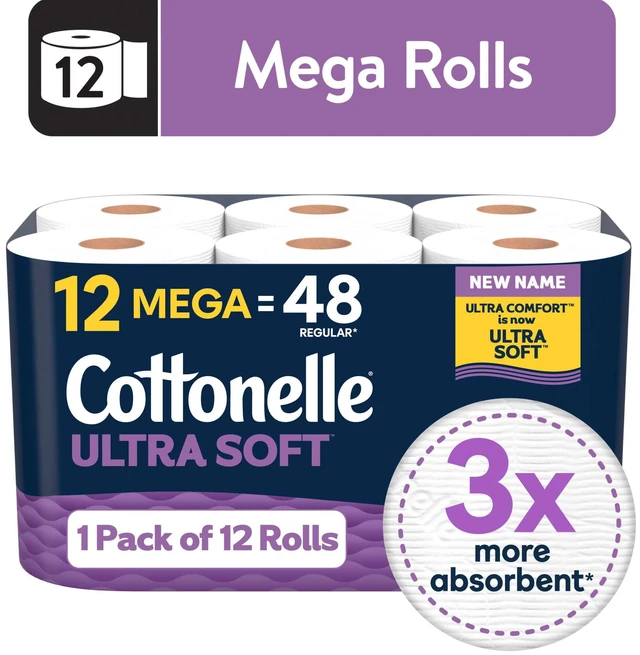 Main image of Cottonelle Ultra Soft Toilet Paper, 12 Mega Rolls