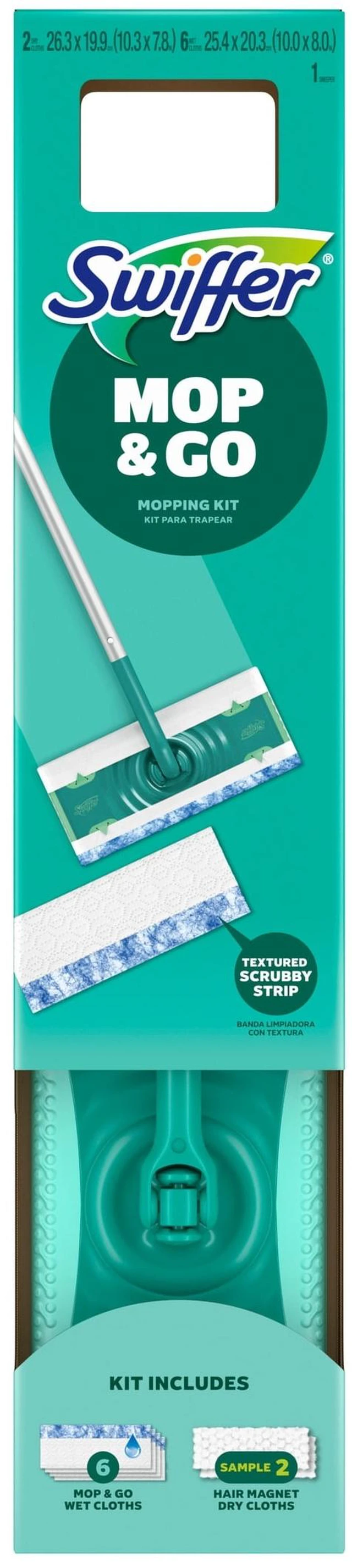 Alt view image 6 of 7 - Swiffer Mop & Go Starter Kit (1 Device, 6 Hair Magnet Dry Cloths, 2 Mop & Go Wet Cloths)