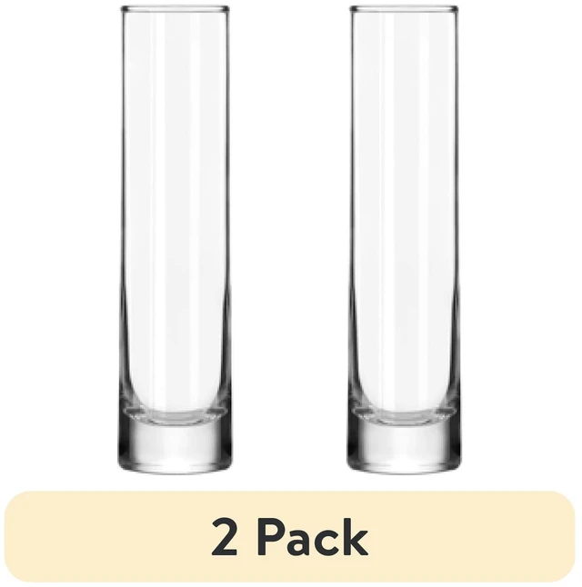 Main image of Libbey Clear Glass Cylinder Floral Bud Vase (2-Pack), 7.5in