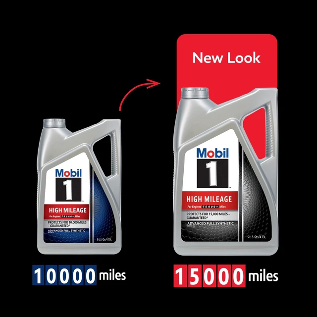 Alt view image 2 of 5 - Mobil 1 High Mileage 10W-40 Full Synthetic Motor Oil, 1 Quart