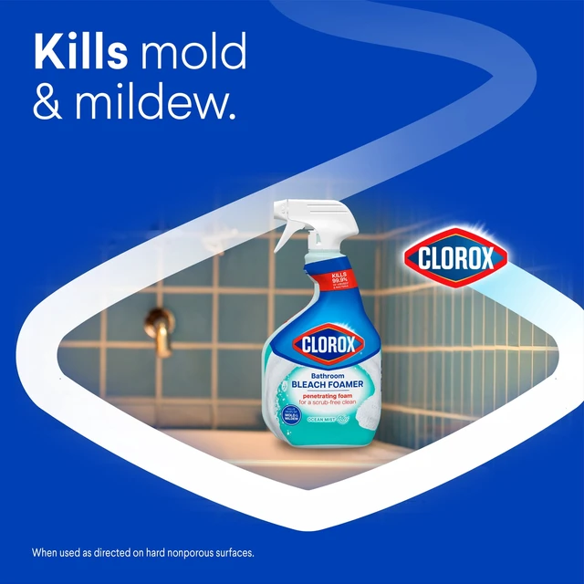 Alt view image 4 of 5 - Clorox Bleach Foamer Bathroom and Shower Cleaner Spray, Ocean Mist, 30 Fl Oz