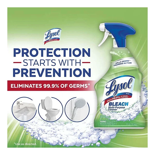 Alt view image 4 of 5 - Lysol Bleach Multi-Purpose Antibacterial Foaming Spray Cleaner 32 fl oz