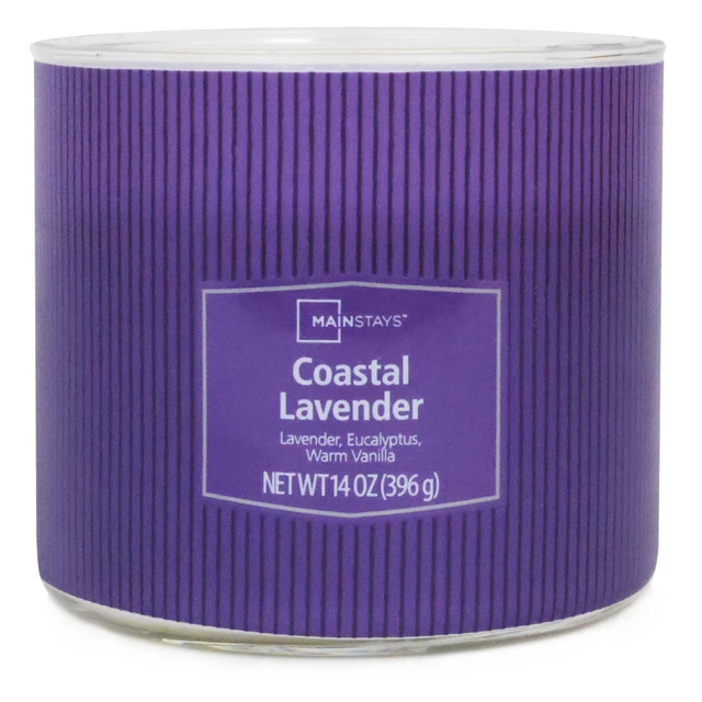 Alt view image 3 of 6 - Mainstays Coastal Lavender 3-Wick Decorative Wrap Candle 14oz