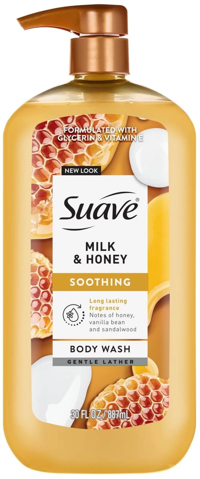 Main image of Suave Milk & Honey Moisturizing Body Wash with Glycerin & Vitamin E, 30 FL OZ Pump