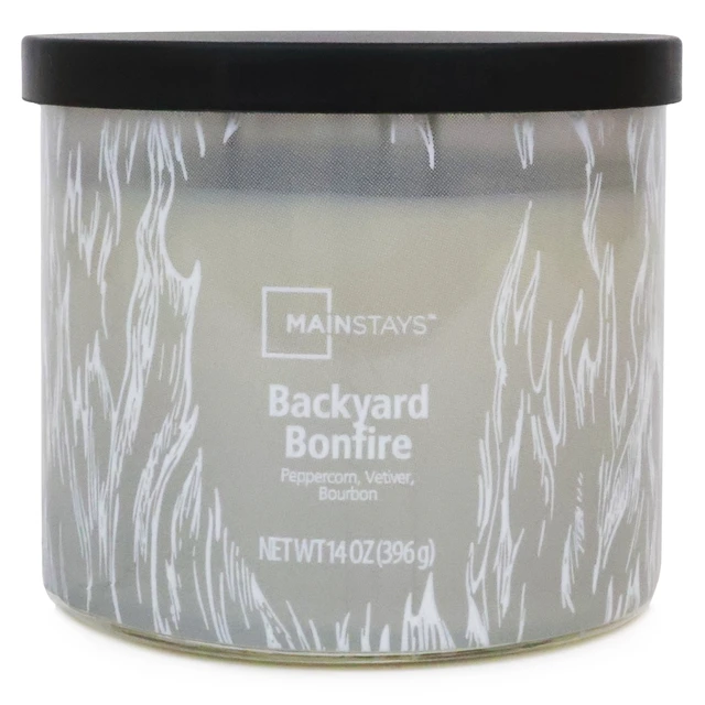 Alt view image 3 of 6 - Mainstays 3-Wick 14oz Ombre Wrap Backyard Bonfire Scented Jar Candle
