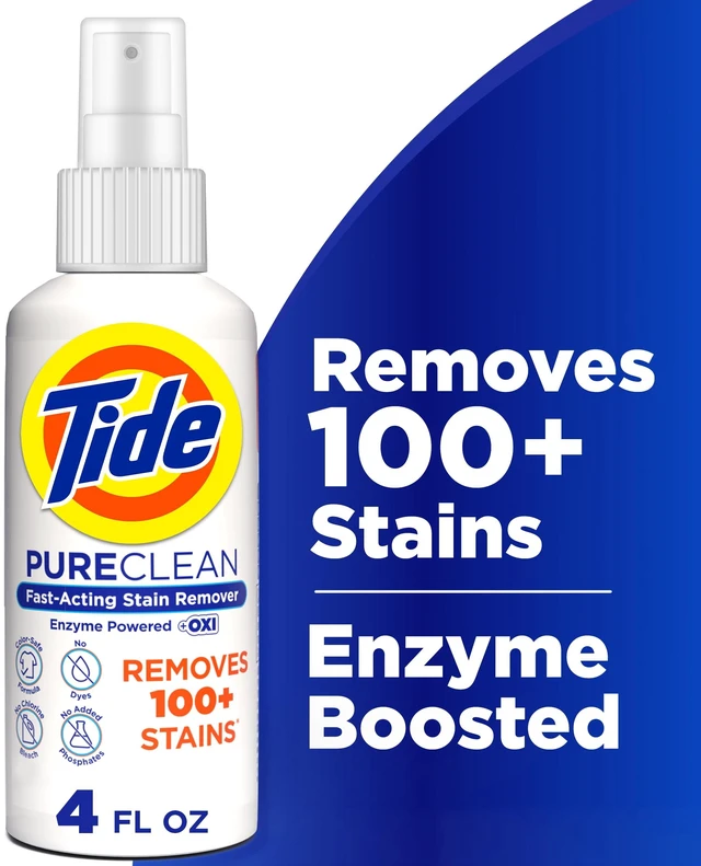 Main image of Tide PureClean Stain Remover, Enzyme-Powered with OXI, Fast-Acting and Color-Safe, 4 fl oz
