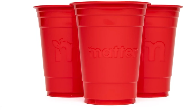 Alt view image 3 of 6 - Matter 18oz Compostable Red Disposable Cups, 50 Count