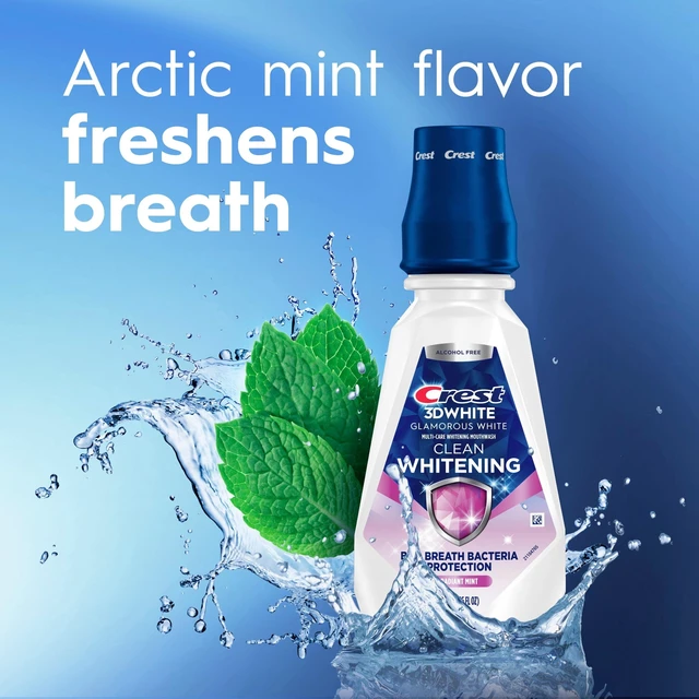 Alt view image 2 of 6 - Crest 3D White Clean Whitening Mouthwash, Alcohol-Free, Mint Flavor, 16 fl oz
