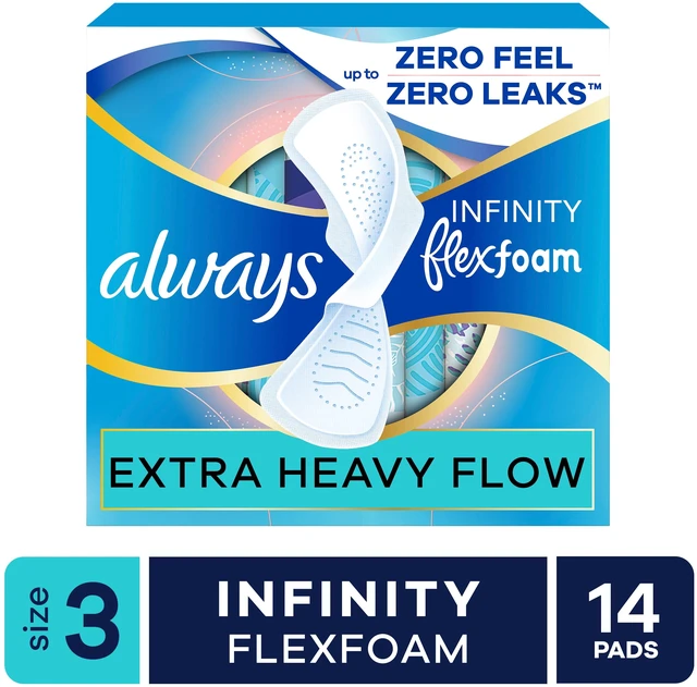 Main image of Always Infinity Feminine Pads, Size 3, Extra Heavy with Wings, Unscented, 14 Count