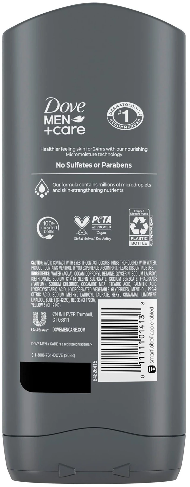 Alt view image 5 of 6 - Dove Men+Care Body and Face Wash Refreshing Extra Fresh with 24-Hour Nourishing Micromoisture Technology, 13.5fl oz