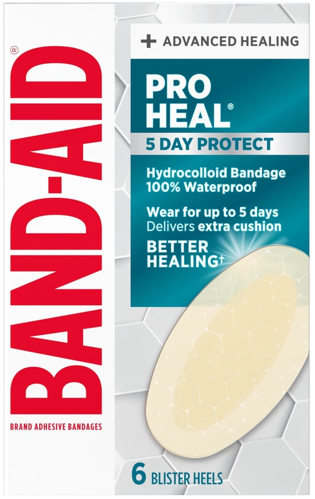 Main image of BAND-AID Pro Heal Hydrocolloid Blister Bandage, Waterproof, 6 Count