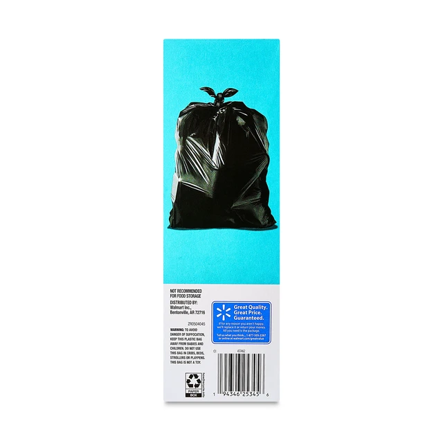 Alt view image 5 of 6 - Great Value 30-Gallon Large Flap Tie Trash Bags, 20 Bags
