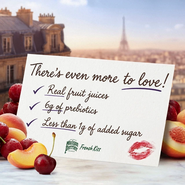 Alt view image 3 of 5 - Maison Perrier French Kiss Sparkling Juice Beverage, Peach & Cherry Flavors with Real Fruit Juices, 6 Pack 66.9fl oz