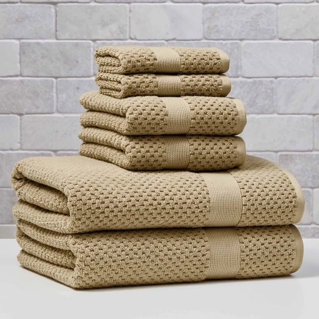 Alt view image 3 of 6 - Better Homes & Gardens Signature Soft Cotton Popcorn Textured Hand Towel, Almond Biscuit
