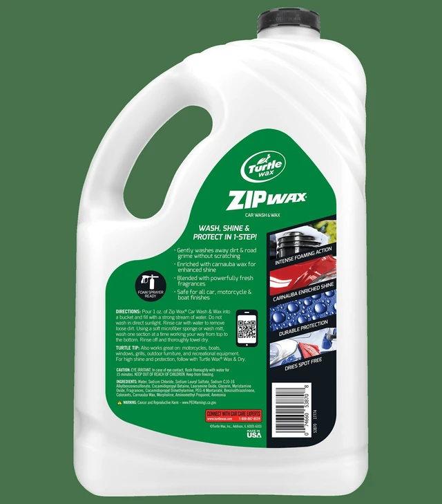 Alt view image 3 of 6 - Turtle Wax 53870 Zip Wax Quick and Easy Car Wash and Wax, 100 oz