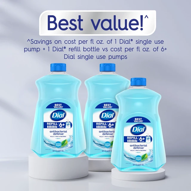 Alt view image 6 of 6 - Dial Antibacterial Defense Spring Water Liquid Hand Soap Refill, 52 fl oz