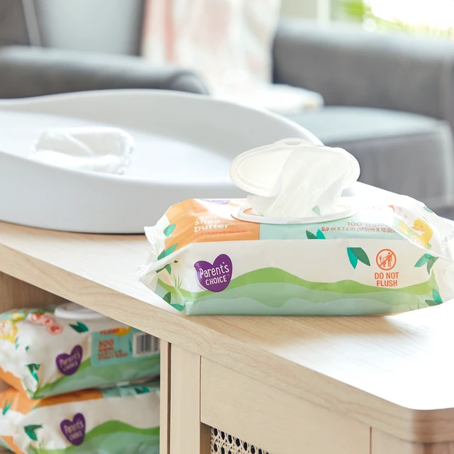 Alt view image 3 of 6 - 300 Count Parent's Choice Soothing Shea Butter Baby Wipes
