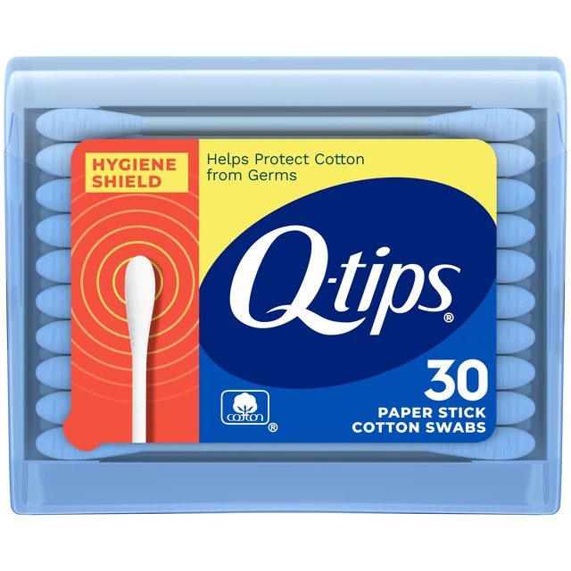Alt view image 6 of 6 - (4 pack) Q-tips Cotton Swabs, Hygiene Shield Travel Size Toiletries for First Aid, Beauty and Baby, 30 Count