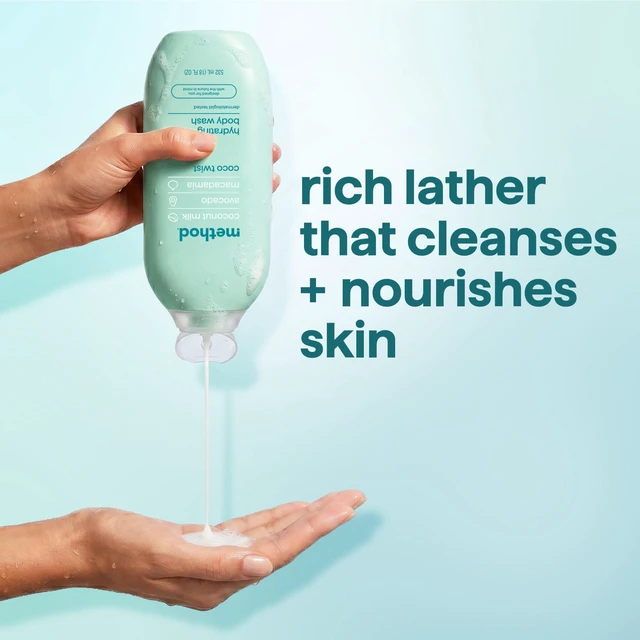 Alt view image 2 of 6 - Method Body Wash Coco Twist, Leaves Skin Feeling Soft & Moisturized, Made Without Parabens, Notes of Coconut Milk, Avocado & Macadamia, 18fl oz